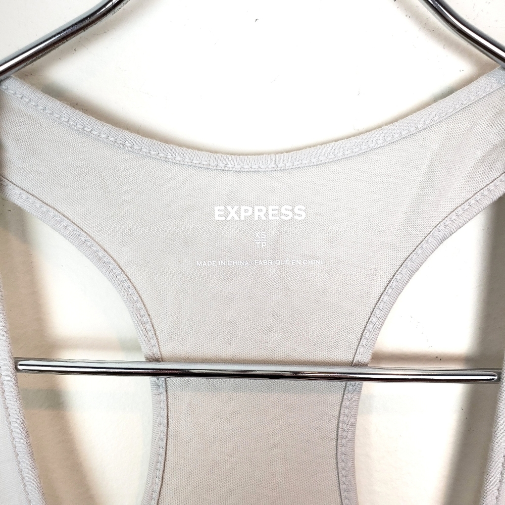 EXPRESS Gray Lace & Sequined Flowy Tank Top XS - Picture 3 of 7